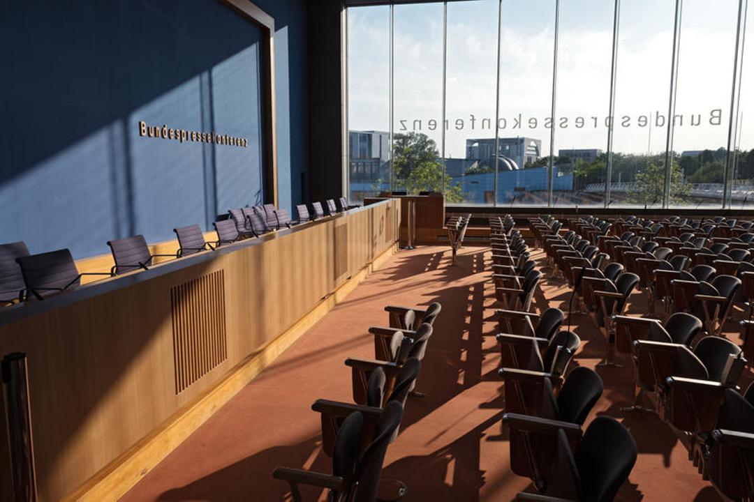 Saal der Bundespressekonferenz in Berlin