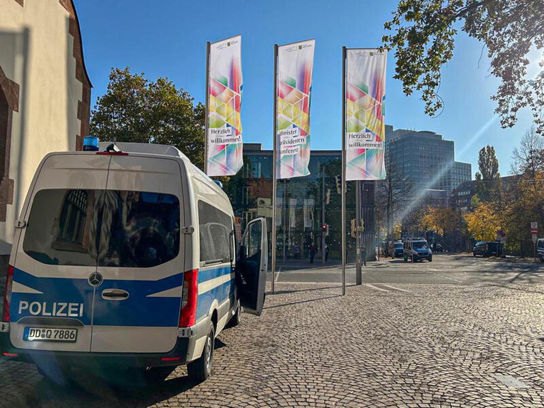 Polizeiaufgebot rund um die Tagung der Ministerpräsidenten in Leipzig