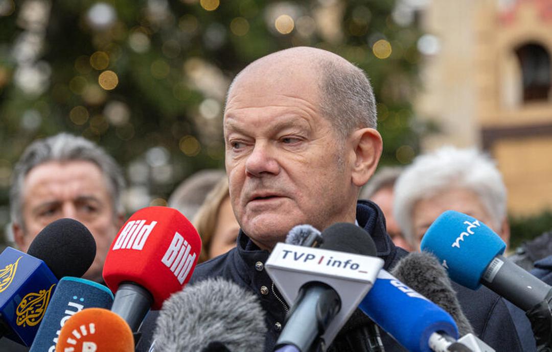 Bundeskanzler Olaf Scholz nach dem Anschlag auf den Weihnachtsmarkt in Magdeburg