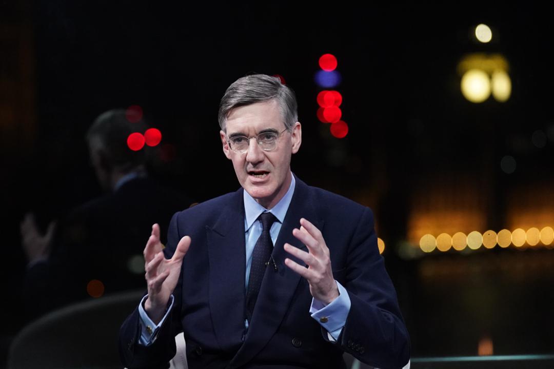 Jacob Rees-Mogg im Studio von GB News (Archivbild)