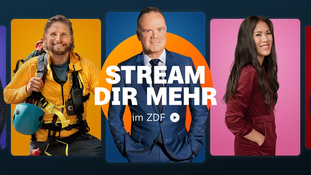 Fotocollage zum Relaunch der ZDF-Mediathek mit Sebastian Ströbel, Christian Sievers und Mai Thi Nguyen-Kim (v.l.n.r.)