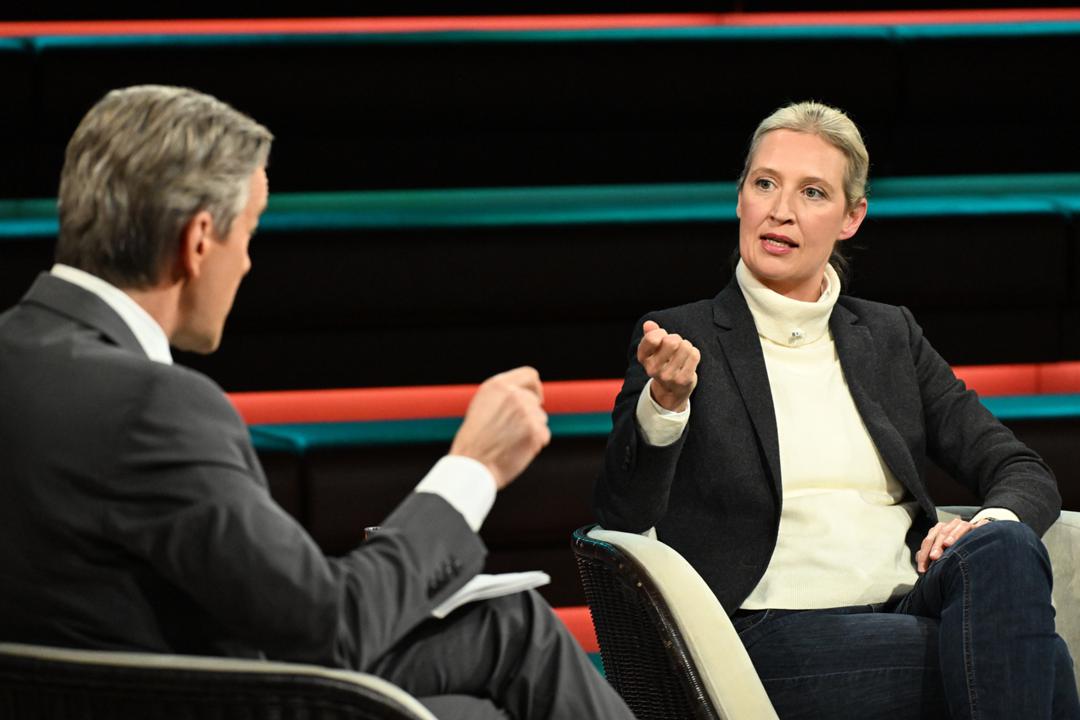 Die AfD-Politikerin Alice Weidel im März 2025 bei "Markus Lanz" im ZDF