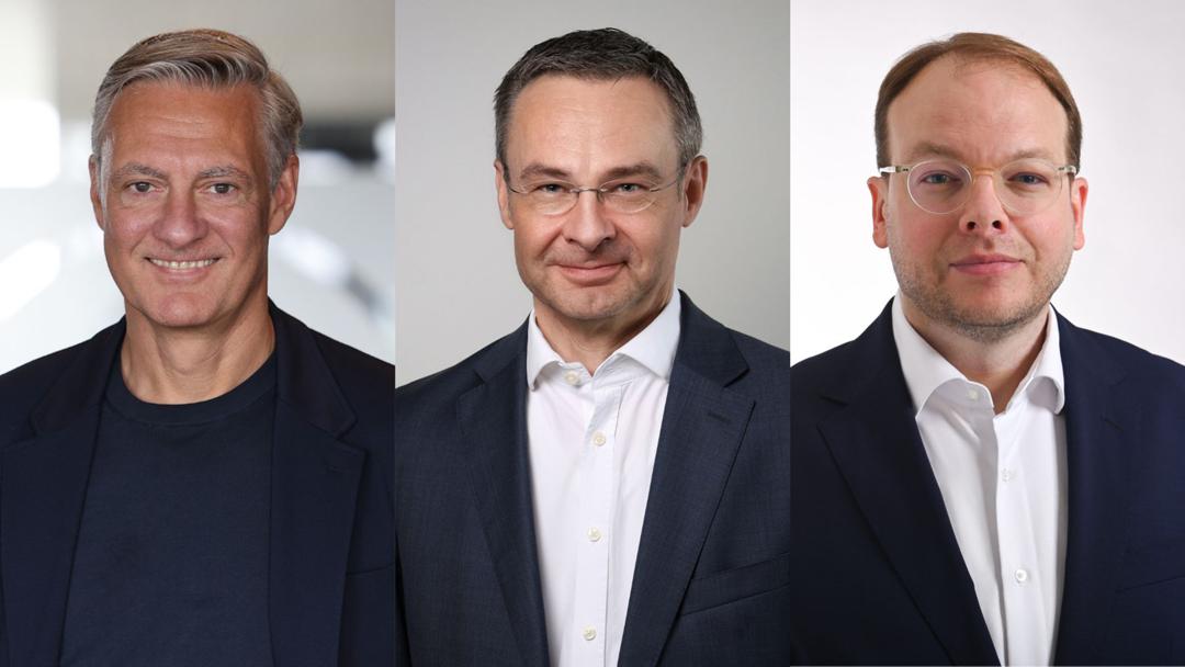 Thomas Düffert (CEO), Adrian Schimpf (CFO) und  Bernd Hellermann (COO) (v.l.n.r.)