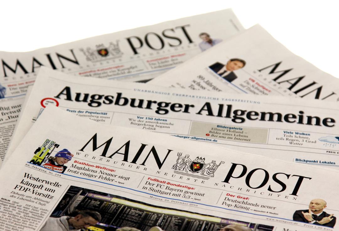 Zur Mediengruppe gehören unter anderem die Tageszeitungen "Augsburger Allgemeine" und "Main-Post" (Würzburg).