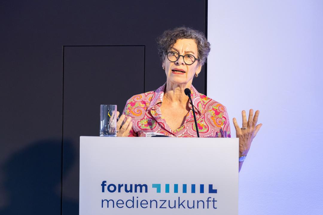 Jeanette Hofmann beim Forum Medienzukunft am 1. Juli in Frankfurt