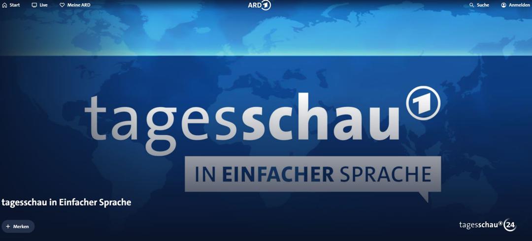 "Tagesschau in Einfacher Sprache" in der ARD-Mediathek