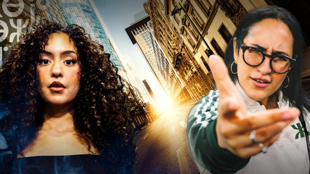 Keyvisual zu "Lamyas Buch der Scharlatane" mit Rapperin Kauta (l.)