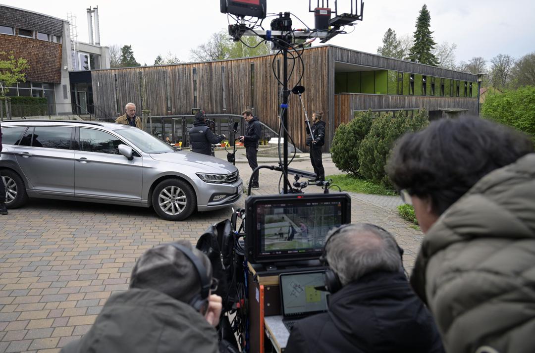 Dreharbeiten zum RBB-"Polizeiruf 110: Wasserwege", der 2024 von Dokfilm produziert wurde