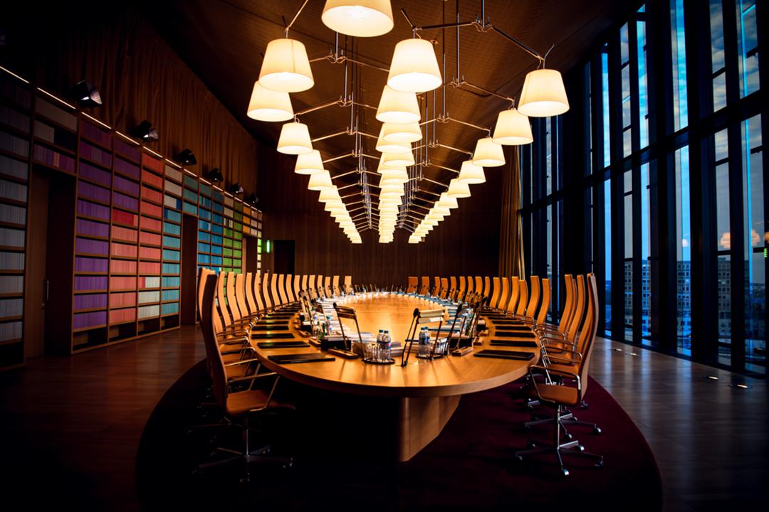 Großer Beratungssaal im Europäischen Gerichtshof in Luxemburg