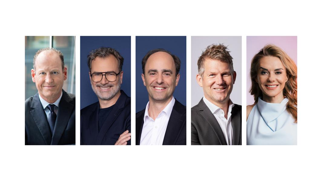 Verantworten und steuern in Zukunft die Sportinhalte und die Sportproduktion bei RTL: Frank Robens, Alexander Rösner, Alessandro Reitano, Hans Gabbe und Inga Leschek (v.l.)