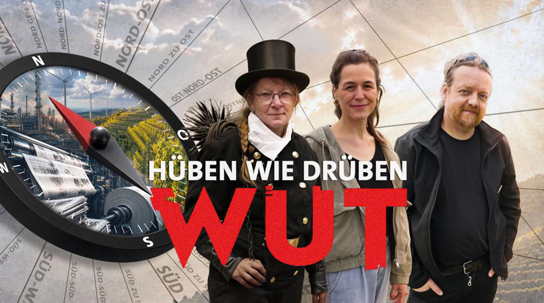 Reporter Matthias Schmidt reist in "Wut. Hüben wie drüben" durch Deutschland und trifft dabei zum Beispiel die Schornsteinfegerin Yvonne Drehkopf, die Winzern Viola Albrecht und den Umweltaktivisten Maik Liebe (v.l.n.r.)