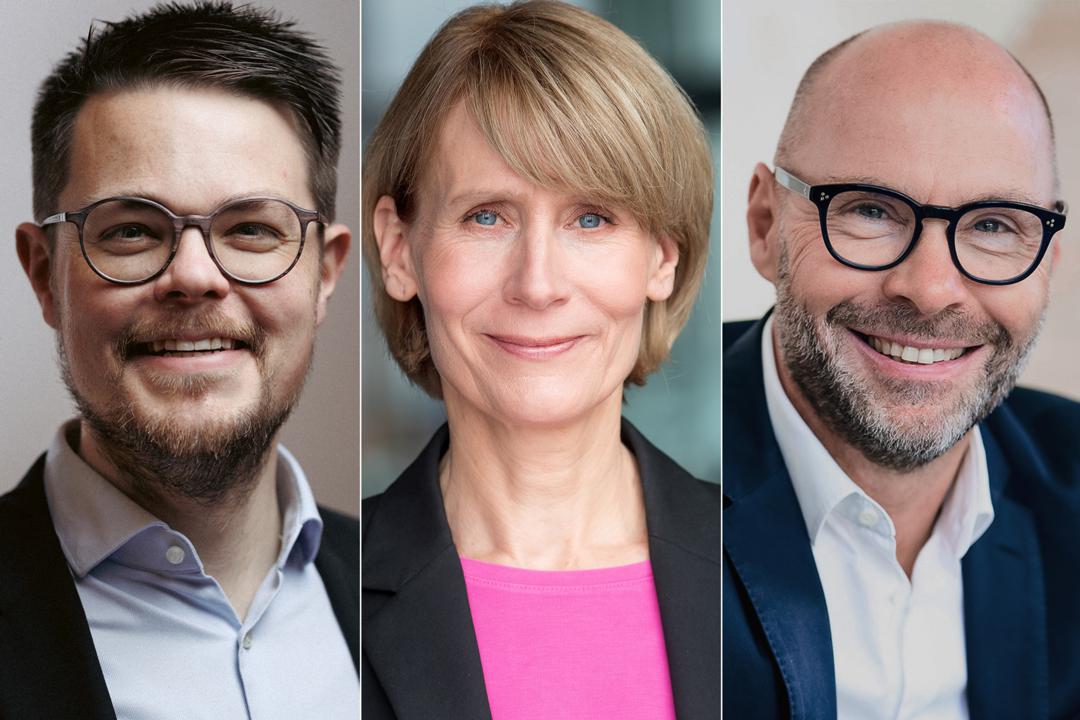 Die Führung der ARD-Geschäftsstelle ab 2027 (v.l.n.r.): Christoph Rosenthal, Kerstin Skiba und Christoph Hammerschmidt