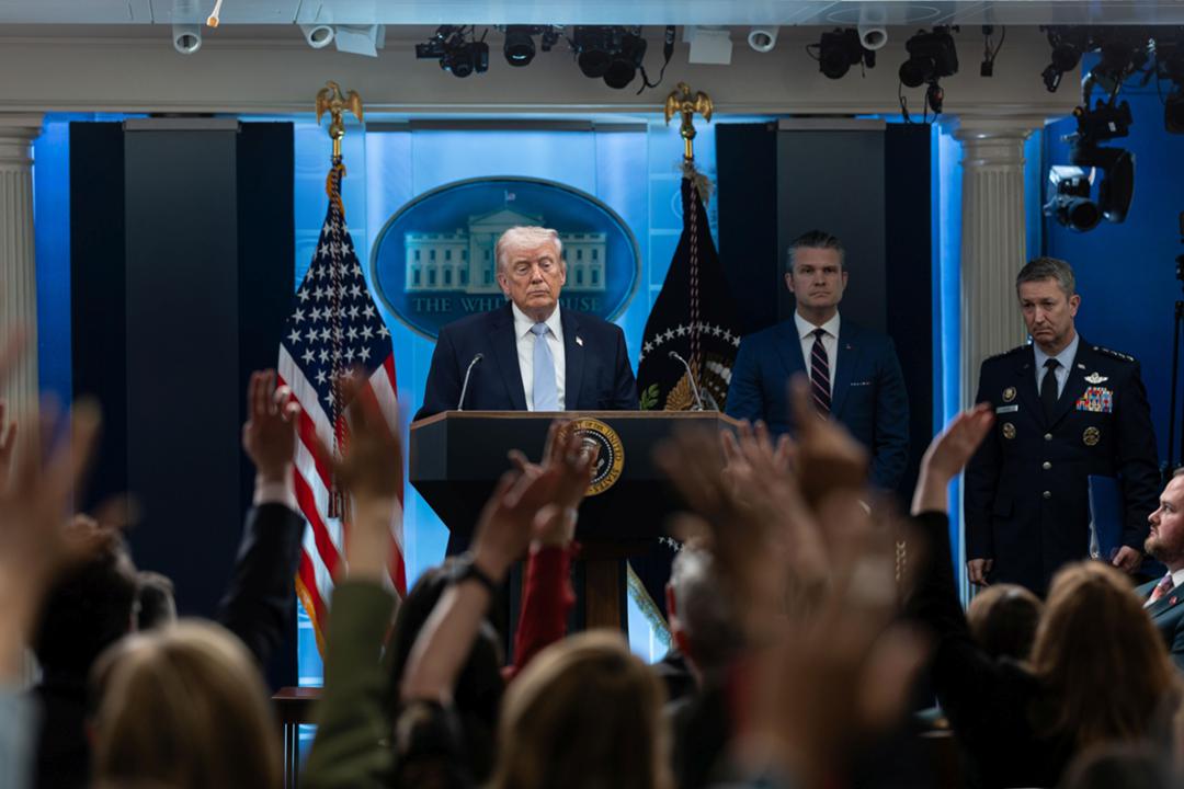 US-Präsident Donald Trump bei einer Pressekonferenz im Weißen Haus