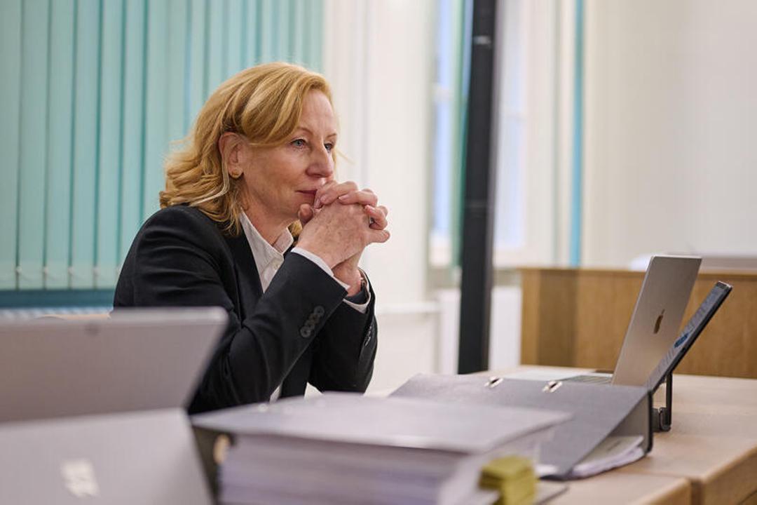 Patricia Schlesinger im Januar 2025 bei einem Zivilprozess im Landgericht Berlin